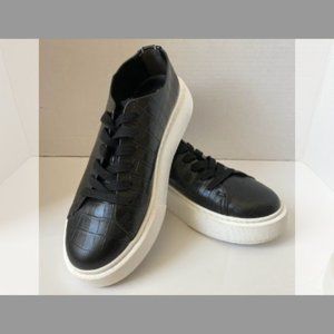 Leather Lace up Sneakers by Sam Edelman Black (New) Size 8